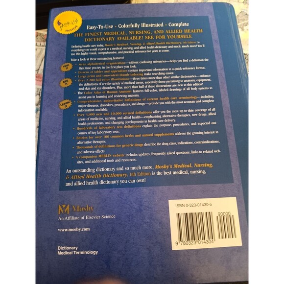 Mosby's Medical, Nursing and Allied Health Dictionary by Douglas M. Anderson,... - Picture 3 of 3
